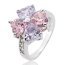 Ring Kleeblatt Saphire & Amethyste vergoldet im Etui