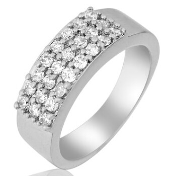 Ring GLAM Queen weiße Topase vergoldet im Etui Gr. 56 - Durchmesser 18,0 mm