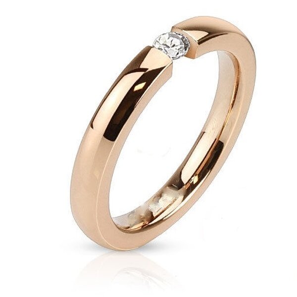 Ring  Glammy Rosegold Zirkonia  316L  Edelstahl  im Etui  Gr. 56 - Durchmesser 18,0  mm