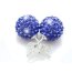 1 Paar Shamballa Strass Ohr Stecker Saphir blau  Edelstahl  im  Organza Beutel