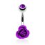 Bauchnabel Piercing Rosen Blüte mit Zirkonia violett 316 L Edelstahl