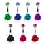 Bauchnabel Piercing Rosen Blüte mit Zirkonia violett 316 L Edelstahl