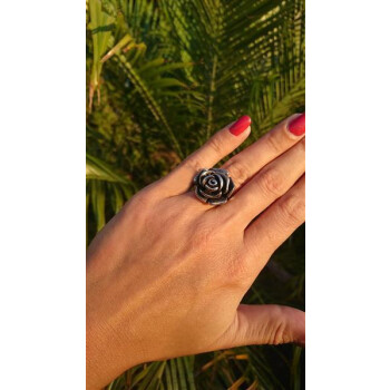Ring  Rose  316L  Edelstahl  im Etui  Gr. 58 - Durchmesser 18,5 mm