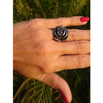Ring  Rose  316L  Edelstahl  im Etui  Gr. 58 - Durchmesser 18,5 mm