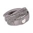 Wickel PU Lederarmband Strass magic grey