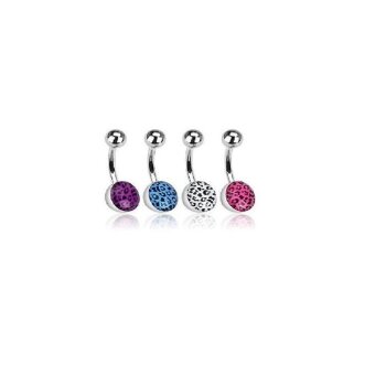 Bauchnabel Piercing LEO DELUXE  316 L Edelstahl - Farbwahl fuchsia pink