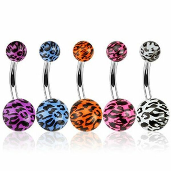 Bauchnabel Piercing CRAZY  LEO  Chirurgenstahl 316 L  Farbwahl Blutorange