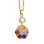 Blüten Anhänger Hippi Deluxe Zirkonia multicolor mit vergoldet inkl. Kette im Schmuck Beutel