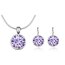 Schmuckset Solitaire Kette & Ohrhänger Amethyst lila vergoldet