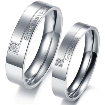 Herrenring 5mm Endless Love silbernfarben aus 316 L...