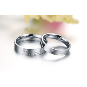 Herrenring 5mm Endless Love silbernfarben aus 316 L Edelstahl mit Zirkonia