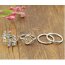 4 tlg. Ring Set Midi Nuckles Ring silber