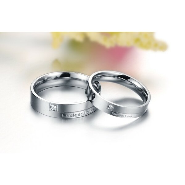 SET Eheringe / Partner Ringe 316 L Edelstahl Endless Love im Etui verschiedene Gren ohne Gravur