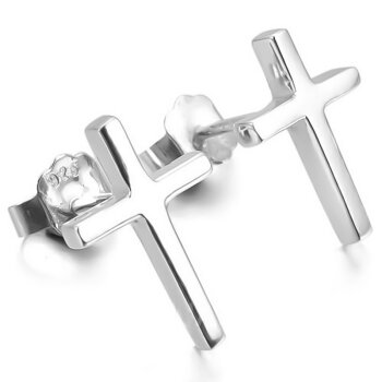 1 Pair Ear Studs Crosses 925 Silver