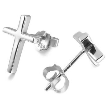 1 Pair Ear Studs Crosses 925 Silver