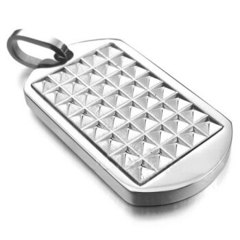 Anhänger Dog Tag Nieten silber 316L  Edelstahl inkl....