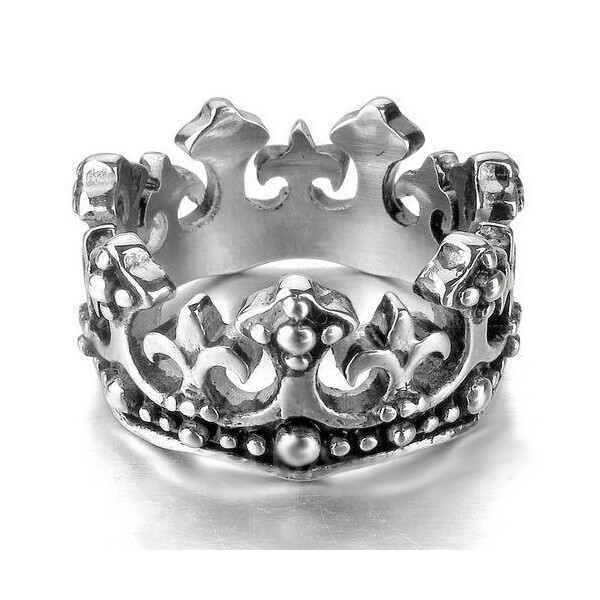 Ring  Krone  316L  Edelstahl  im Etui  Gr. 58 - Durchmesser 18,5 mm