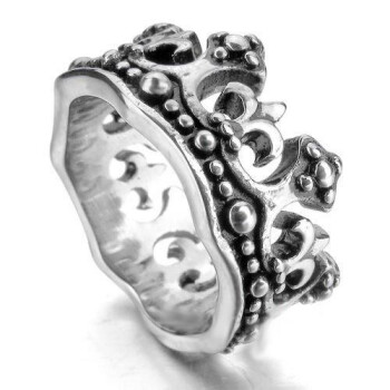 Ring  Krone  316L  Edelstahl  im Etui  Gr. 58 - Durchmesser 18,5 mm