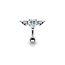 Bauchnabel Piercing Top Down Belly Bar Engelsherz klar Zirkonia 316 L Chirurgen Stahl