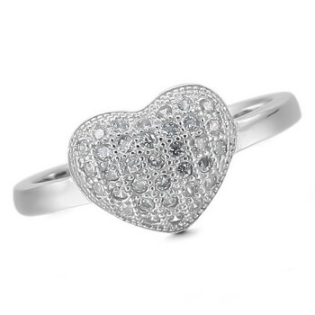 Herz Ring  "sweet heart"  Zirkonia  aus 925 Silber  im Etui  Gr. 60 - Durchmesser 19,0 mm