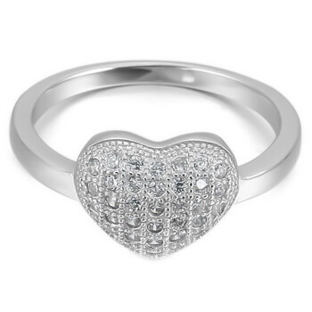 Herz Ring  "sweet heart"  Zirkonia  aus 925 Silber  im Etui  Gr. 60 - Durchmesser 19,0 mm