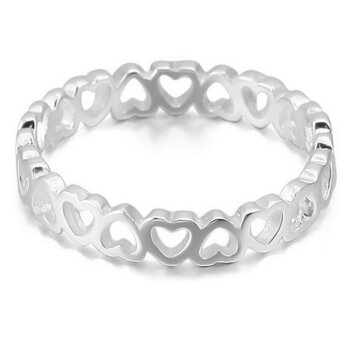 Herz Silberring  " Infinity Heart"  aus 925 Silber  im Etui