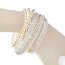 Wickel Lederarmband Glam Strass & Nieten weiß gold