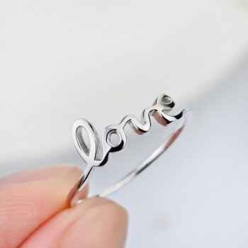 Silberring  " love"  aus 925 Silber  im Etui