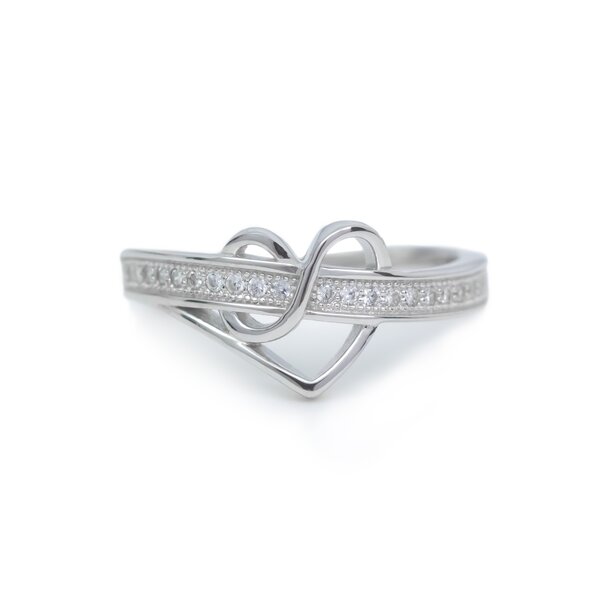 Gr. 60 Herz Ring  Lovly  Zirkonia  aus 925 Silber  im Etui  Gr. 60 - Durchmesser 19,0 mm
