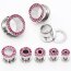 1 Expander / Plug  Zirkonia TUNNEL Fuchsia Pink 316 L  Edelstahl  3  mm - 14 mm   6 mm