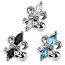 1 Stück Helix Tragus  Ohrpiercing Fleur de Lis  mit Strass  316 L  Chirurgen Stahl - Farbwahl