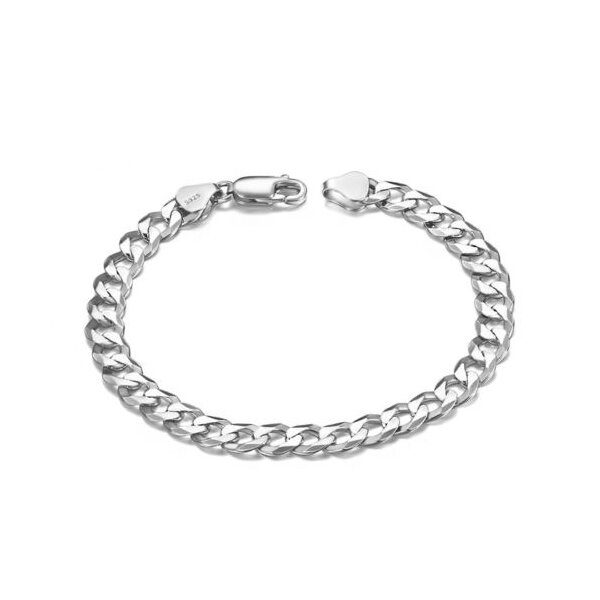Unisex Panzer Armband aus 925 Silber rhodiniert