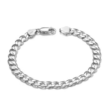 Unisex Panzer Armband aus 925 Silber rhodiniert