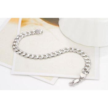 Unisex Panzer Armband aus 925 Silber rhodiniert