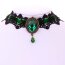 Gothic Barock Choker Collier  aus Spitze mit Samtband grün