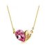 HERZ Restless Heart Swarovski Elements pink vergoldet inkl. Kette im Organza Beutel