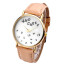 Damen Armbanduhr "to late"  Gelbgold PU Leder sand / beige