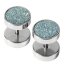 1 Fake Plug Color Glam Edelstahl  - Farbwahl - blau metallic Glitzer