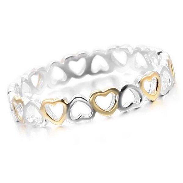 Gr. 60 Herz Ring   Infinity Heart  aus 925 Silber Teil vergoldet  im Etui  Gr. 60 - Durchmesser 19,0 mm