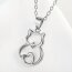 Anhänger Katze  mit Herz  925 Silber mit Zirkonia inkl. Gliederkette im Etui