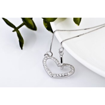 Herz Collier LOVLY Zirkonias aus 925 Silber im Etui