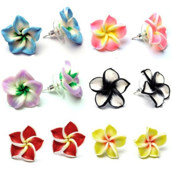 1 Paar FIMO Blüten Ohrstecker groß -...