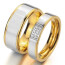 SET Eheringe / Partner Ringe  316 L Edelstahl gold Zirkonia  im Etui verschiedene Größen Gravur beide Ringe
