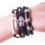 Armband Kreuz, Sterne & Skull Pirat schwarz