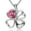 Kleeblatt Anhänger Princess Heart pink  Zirkonia aus 925 Silber inkl. Kette  im Etui