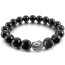 Armband Mala silberner BUDDA Achat Onyx Perlen schwarz im Schmuck Etui