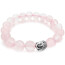 Armband Mala silberner BUDDA Rosenquarz Perlen rosa im Schmuck Etui