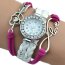 Damen Armbanduhr Infinity LOVE  mit Strass Kunstleder weiß pink