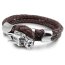 Armband Drache ECHT LEDER geflochten dunkel braun 316 L Edelstahl