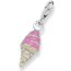 Eis Charm  mit rosa Strass &  Emaille